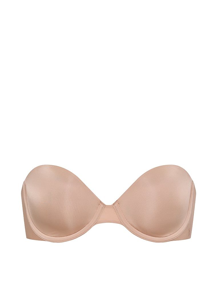 Suten fără bretele cu bretele ușor căptușite. Produsul este de culoare bej și provine din colecția Invisible by Victoria's Secret.