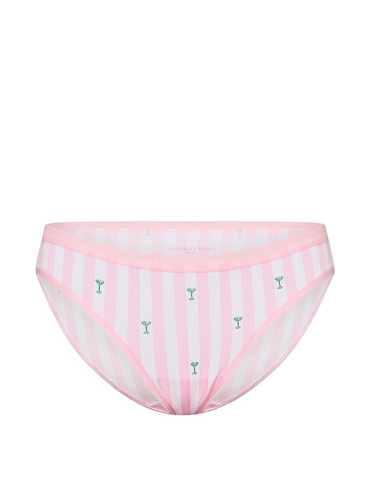 Chiloți de bumbac Bikini. Produsul are o culoare cu model și provine din colecția Victoria's Secret.