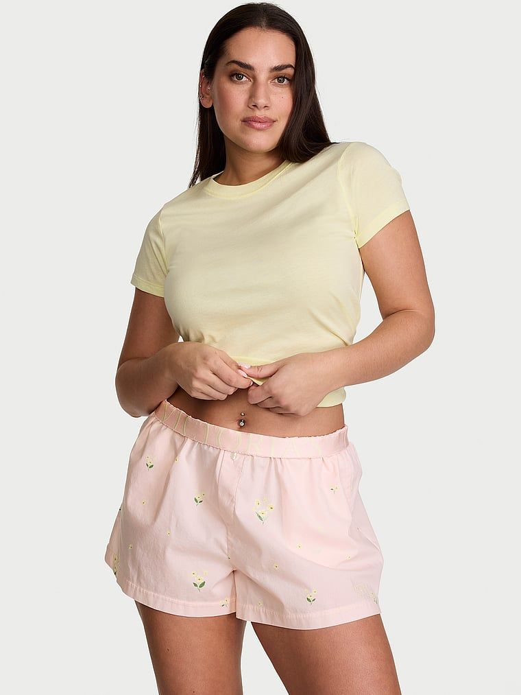 Victoria's Secret Șort de pijama din bumbac Mix & Match Sleep Heritage