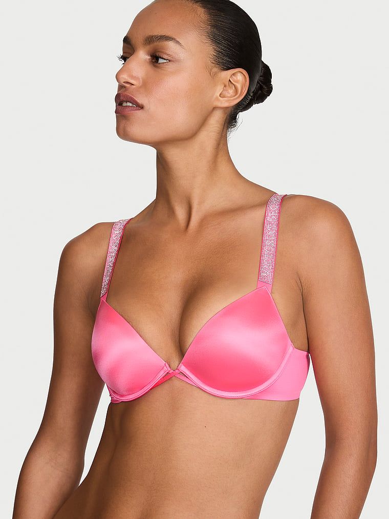 Very Sexy Sutien Push-up cu bretele strălucitoare