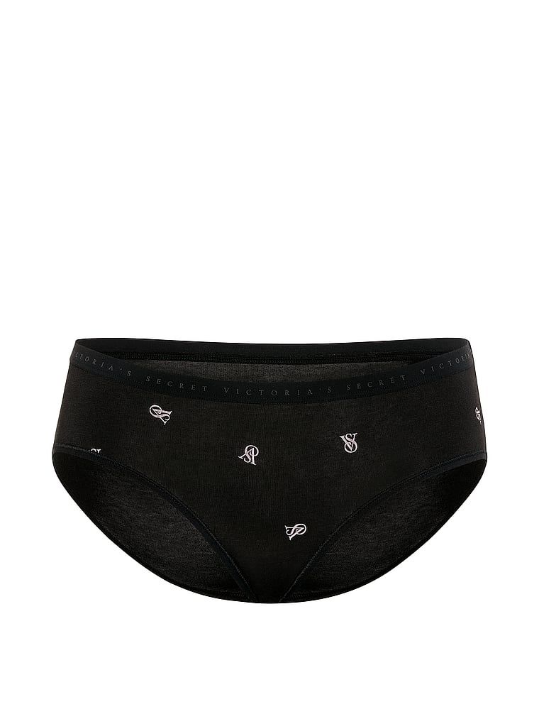 Chiloți din bumbac cu hiphugger. Produsul este modelat și provine din colecția Victoria's Secret.