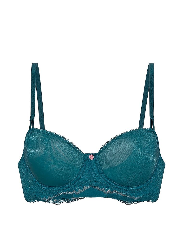 Wicked Sheer Shimmer, sutien fără căptușeală. Produsul este albastru și provine din colecția Dream Angels.