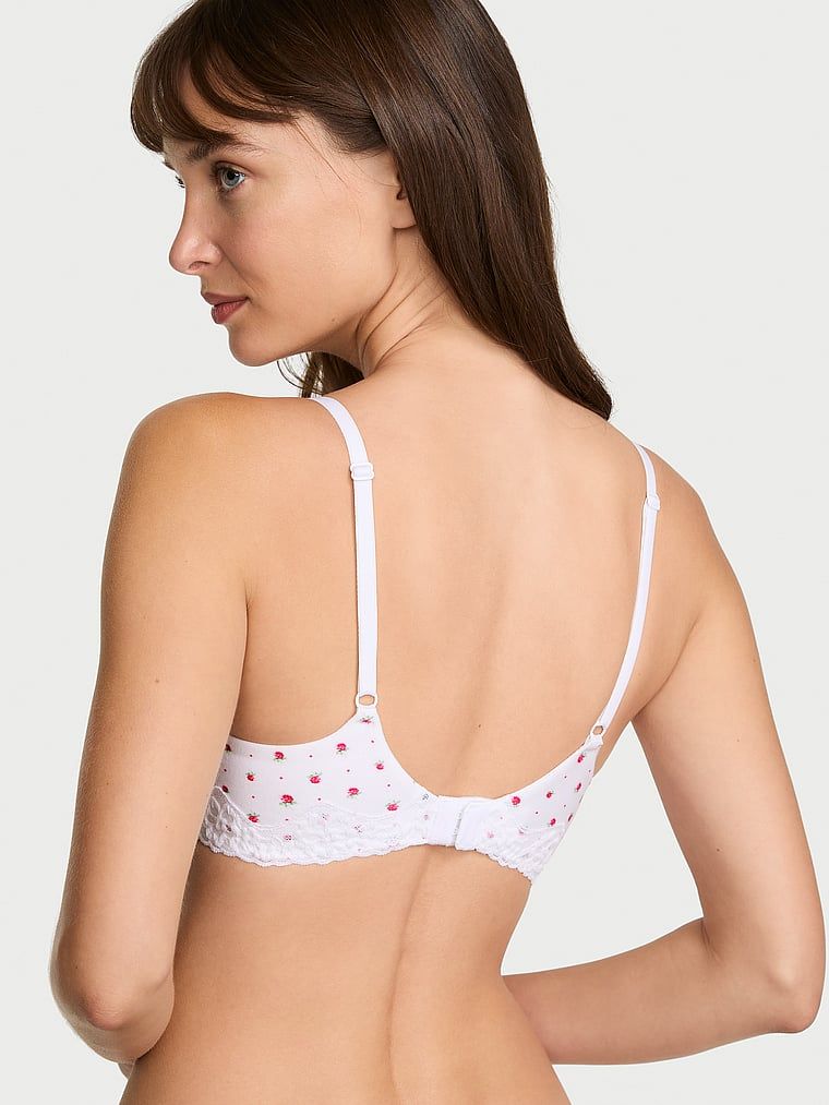 Sutien din bumbac ușor căptușit, Lace-Trim. Produsul are o culoare florală și provine din colecția de tricouri.