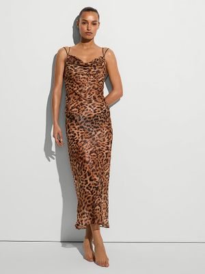Very Sexy Rochie slip maxi drapată din șifon Geo Leo