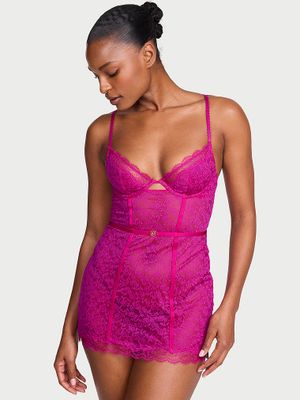 Victoria's Secret Rochie mini tip Slip Tease cu cupe, din dantelă