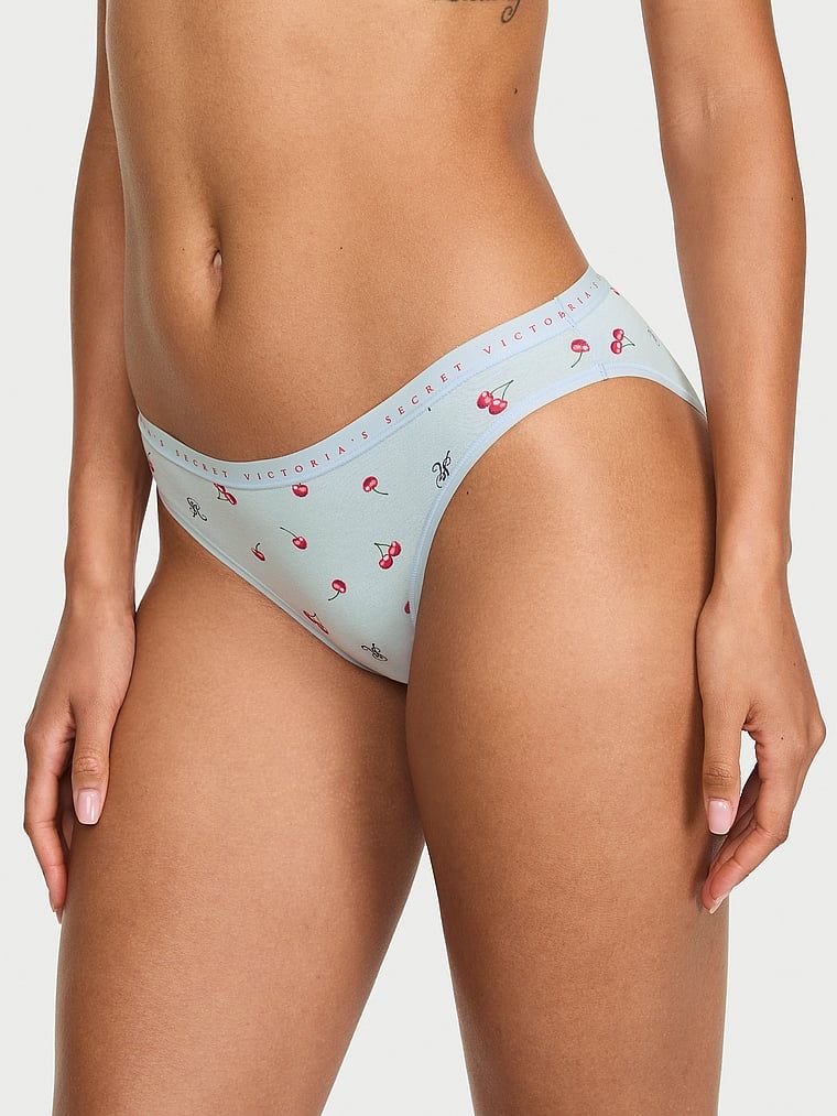 Chiloți de bumbac Bikini. Produsul are o culoare cu model și provine din colecția Victoria's Secret.