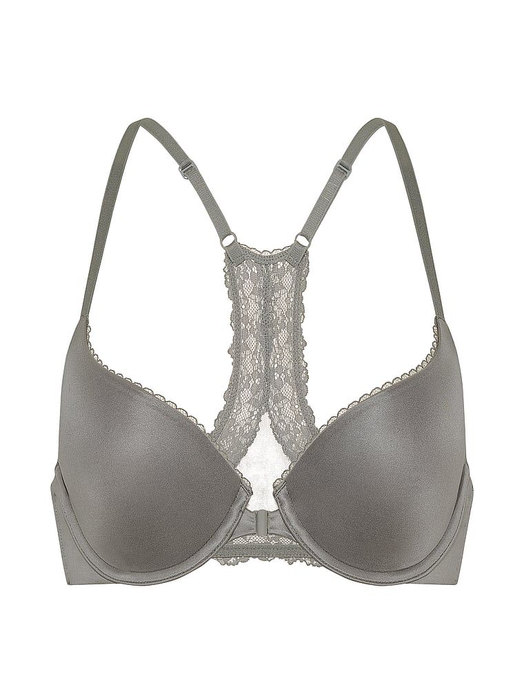 Sutien push-up fixat în fața Racerback-ului. Produsul este de culoare gri și provine din colecția Body by Victoria.