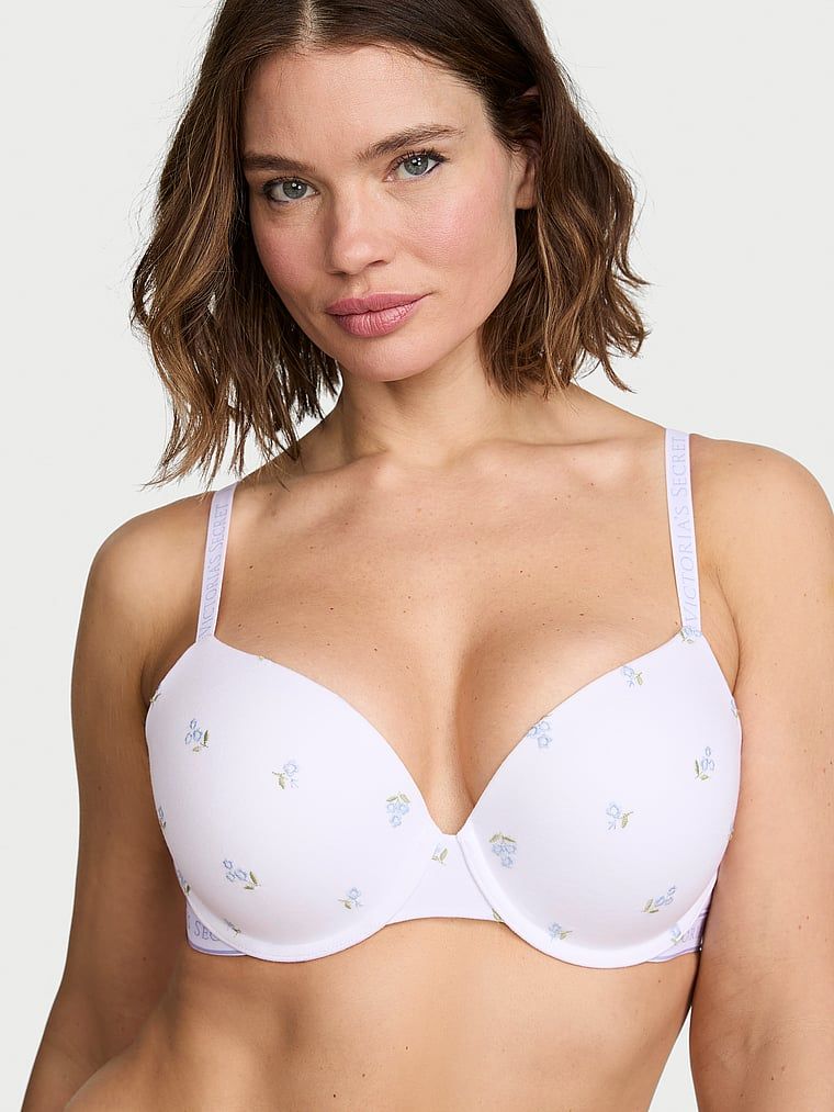 T-shirt Sutien Push-up din bumbac brodat Perfect Shape