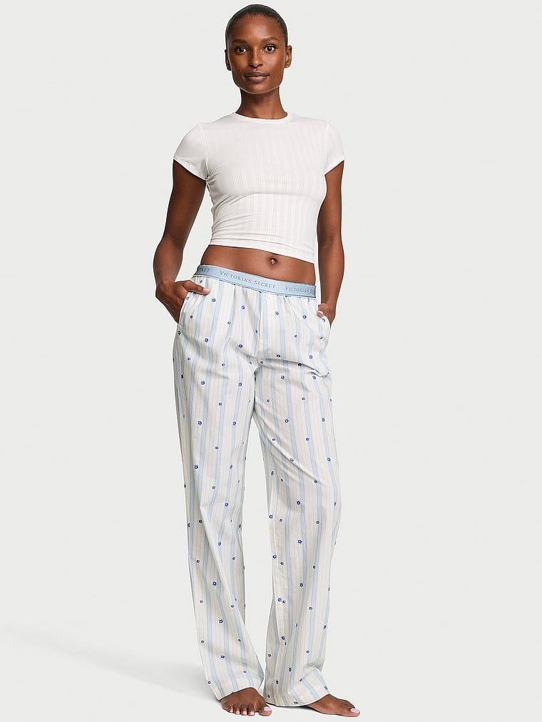 Pantaloni de pijama Heritage din bumbac Mix & Match. Produsul are o culoare florală și provine din colecția Victoria's Secret.