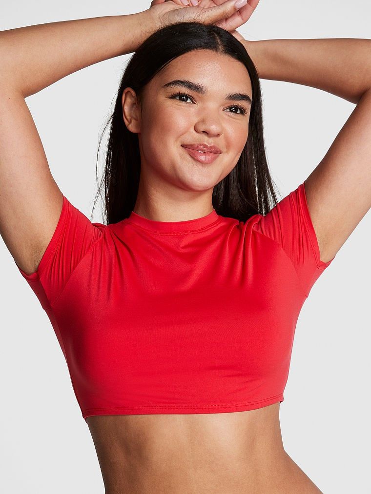 PINK Crop top cu bază elastică PINK