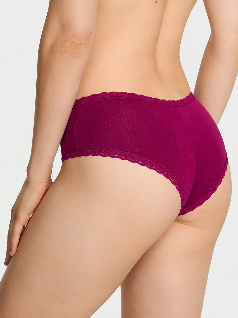 Chiloți din bumbac cu dantelă pe margini Lante-Waist Cheeky. Produsul este roz și provine din colecția Body by Victoria.