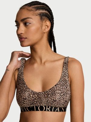 T-shirt Bustieră Bralette Exploded Logo din bumbac, cu decolteu adânc