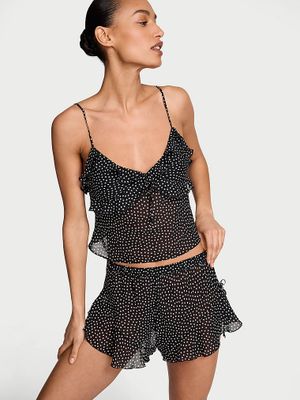 Dream Angels Set Cami evazat din șifon cu buline