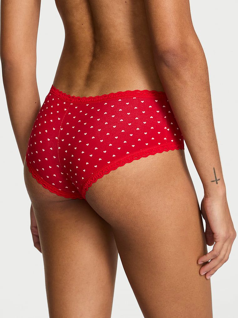 Chiloți de bumbac cu dantelă pe margini, dantelă-talie obraznică. Produsul este modelat și provine din colecția Lace Trim.
