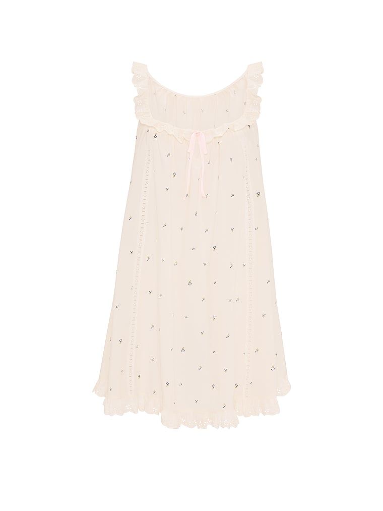 Cămașă de noapte vintage Dream din bumbac. Produsul are un model floral și provine din colecția Victoria's Secret.