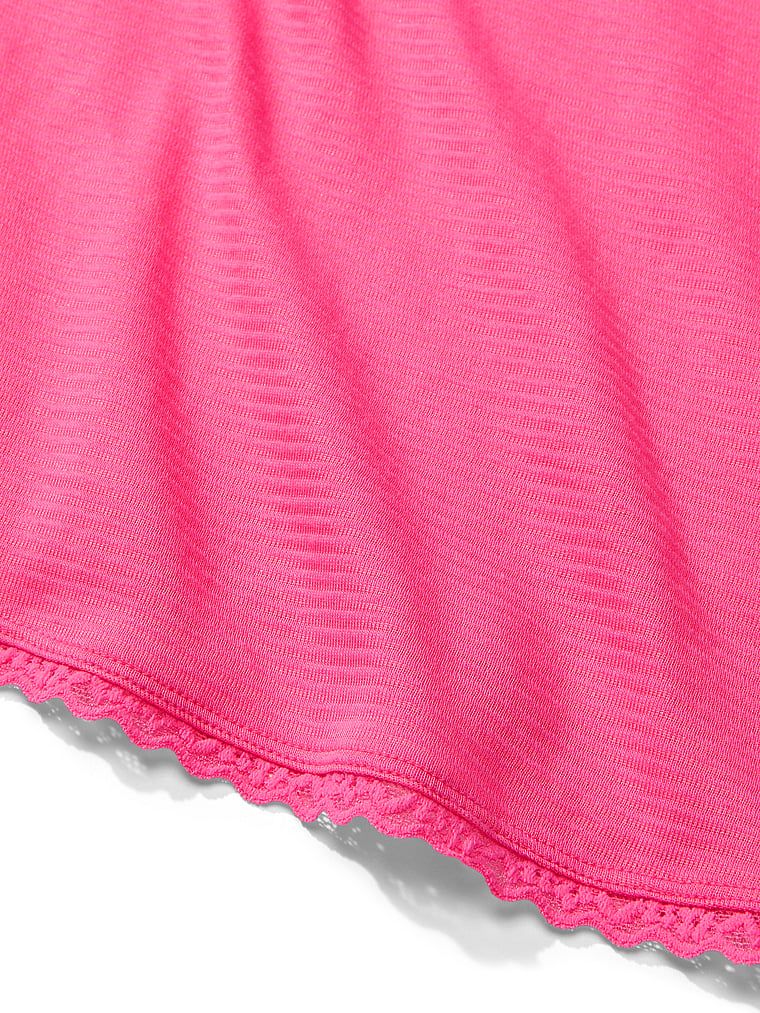Set de dormit din bumbac - top și pantaloni Shadow Stripe. Produsul este roz și provine din colecția Victoria's Secret.