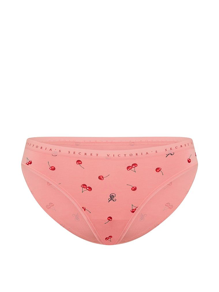 Chiloți de bumbac Bikini. Produsul are o culoare cu model și provine din colecția Victoria's Secret.