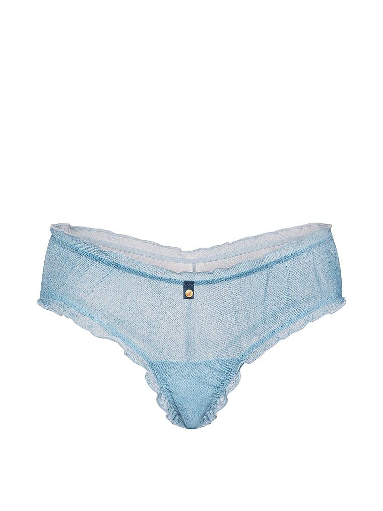 Chiloți cu volane Denim obraznic. Produsul este modelat și provine din colecția Very Sexy.