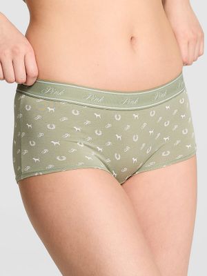 Chiloți boyshort din bumbac cu logo