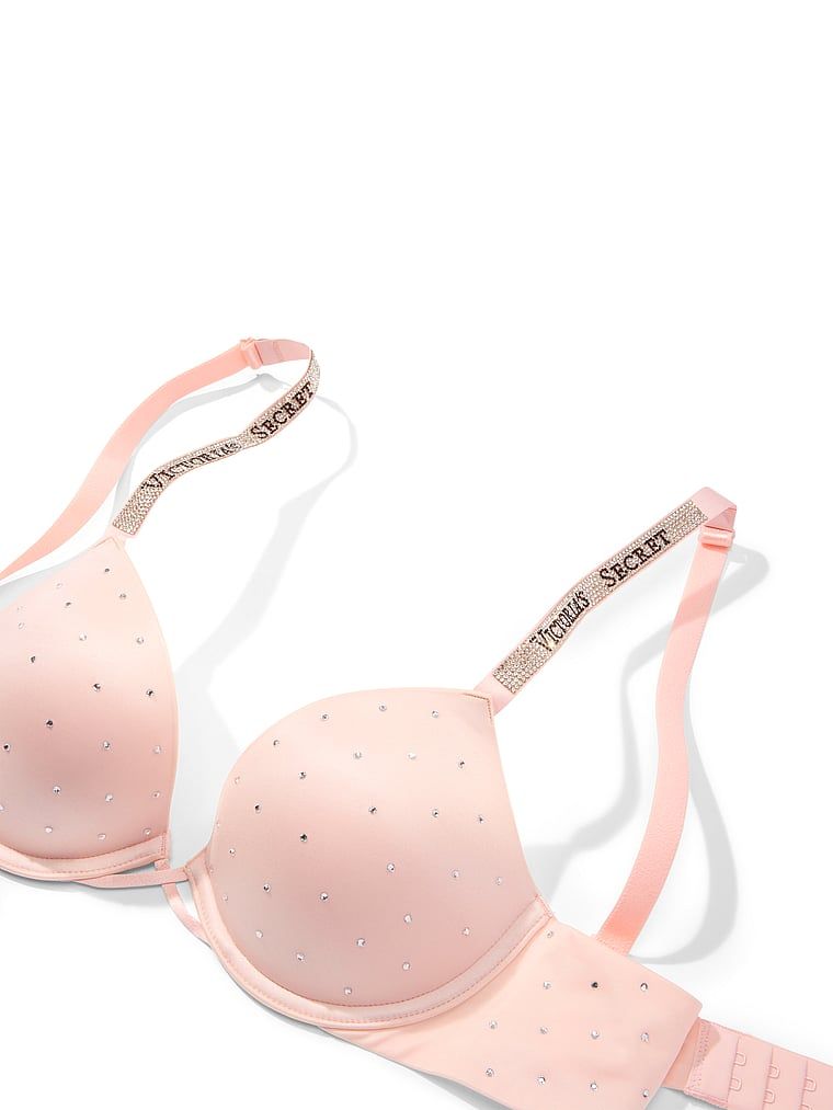 Sutien push-up Shine Strap Dot. Produsul este roz și provine din colecția Very Sexy.