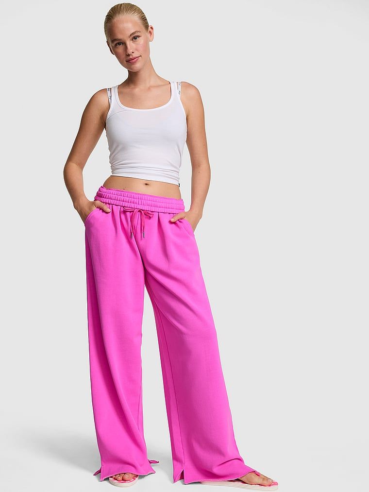 Pantaloni de trening cu picior larg și tiv despicat Campus Fleece