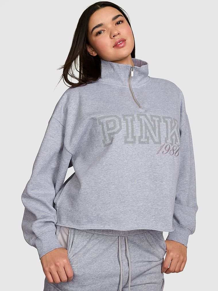 Bluză Campus Fleece cu fermoar 1/4 croi drept