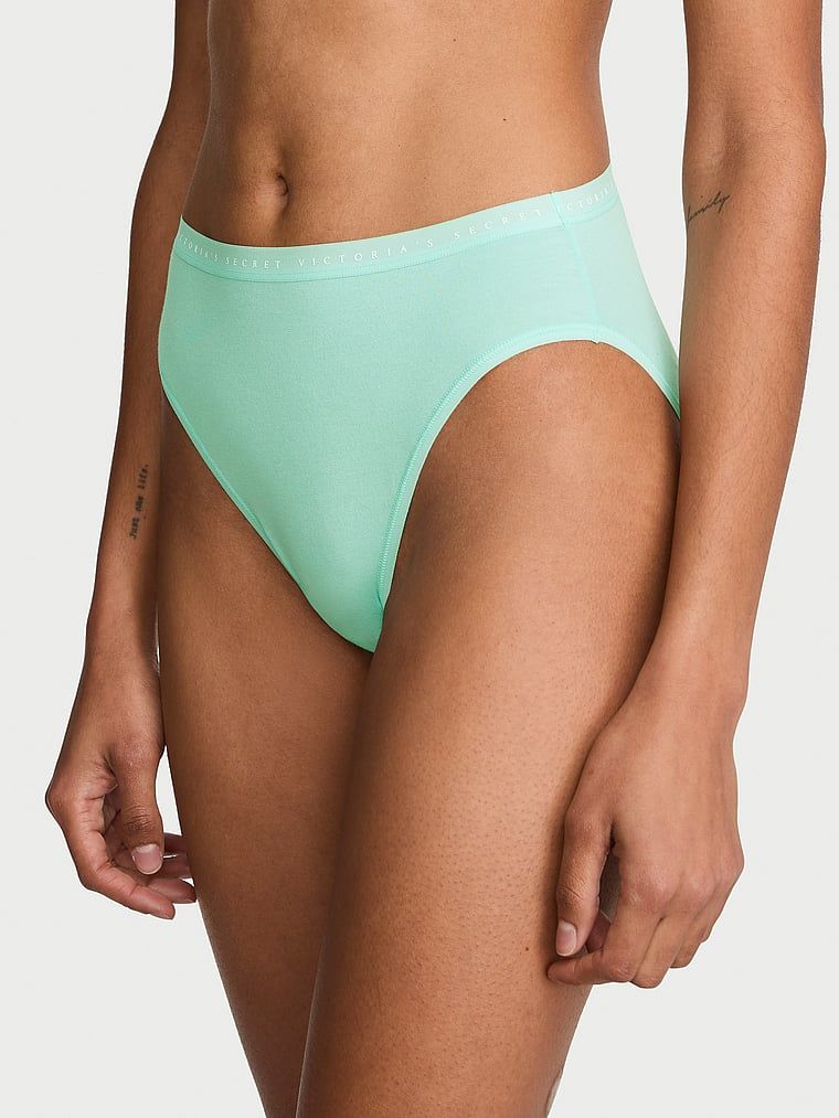 Victoria's Secret Chiloți cu talie înaltă din bumbac extensibil