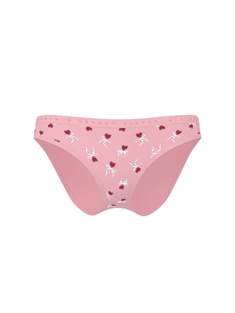 Chiloți de bumbac Bikini. Produsul este modelat și provine din colecția Victoria's Secret.