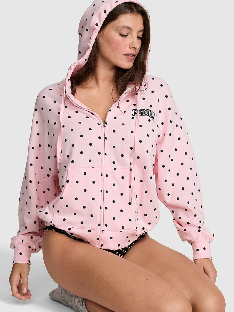 PINK Hanorac Campus Fleece cu fermoar integral