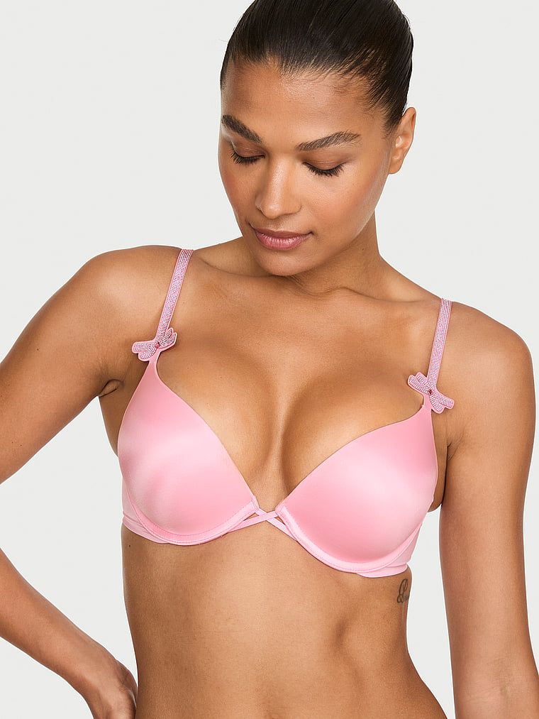Very Sexy Sutien Push-Up cu fundă strălucitoare care adaugă două mărimi de cupă, Bombshell