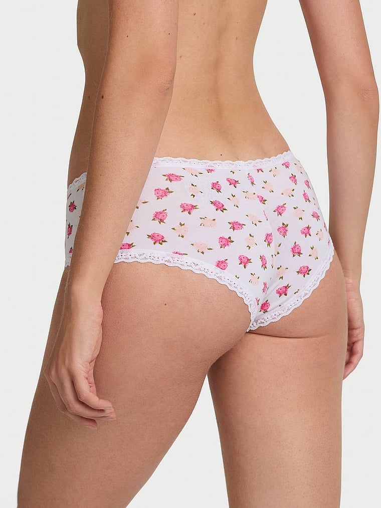 Chiloți din bumbac cu dantelă pe margini Lante-Waist Cheeky. Produsul are un model floral și provine din colecția Lacie.