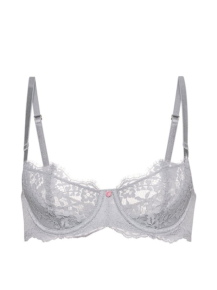 Wicked Lace Balconette fără sutien balconette cu căptușeală. Produsul este de culoare gri și provine din colecția Dream Angels.