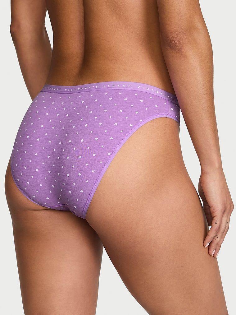 Chiloți de bumbac Bikini. Produsul are o culoare cu model și provine din colecția Victoria's Secret.