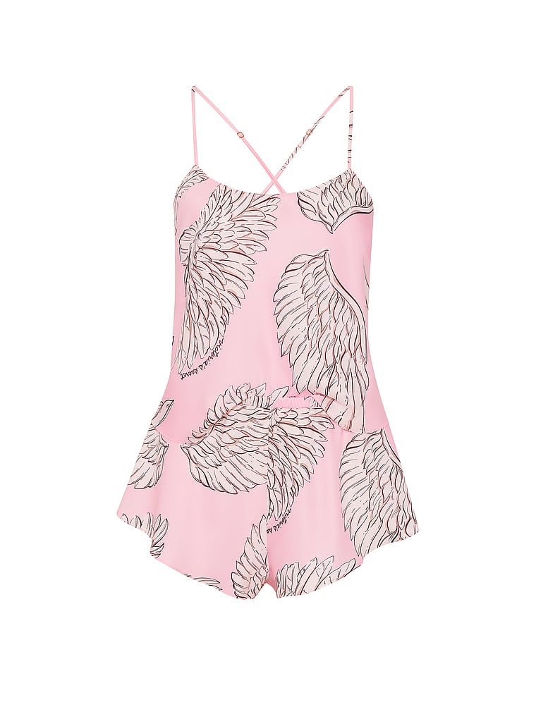 Set de dormit din satin Cami Set. Produsul are o culoare cu model și provine din colecția Victoria's Secret.