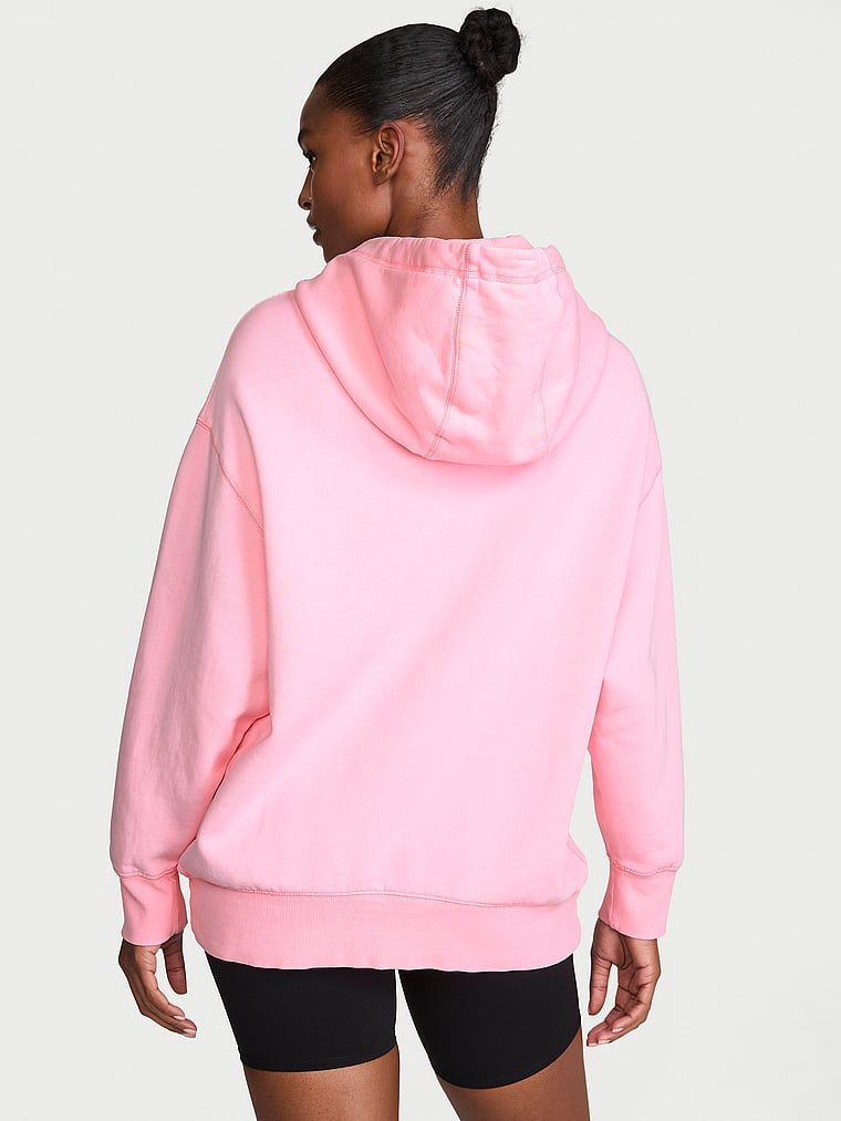 Hanorac iconic din bumbac fleece. Produsul este roz și provine din colecția Angel Essentials.