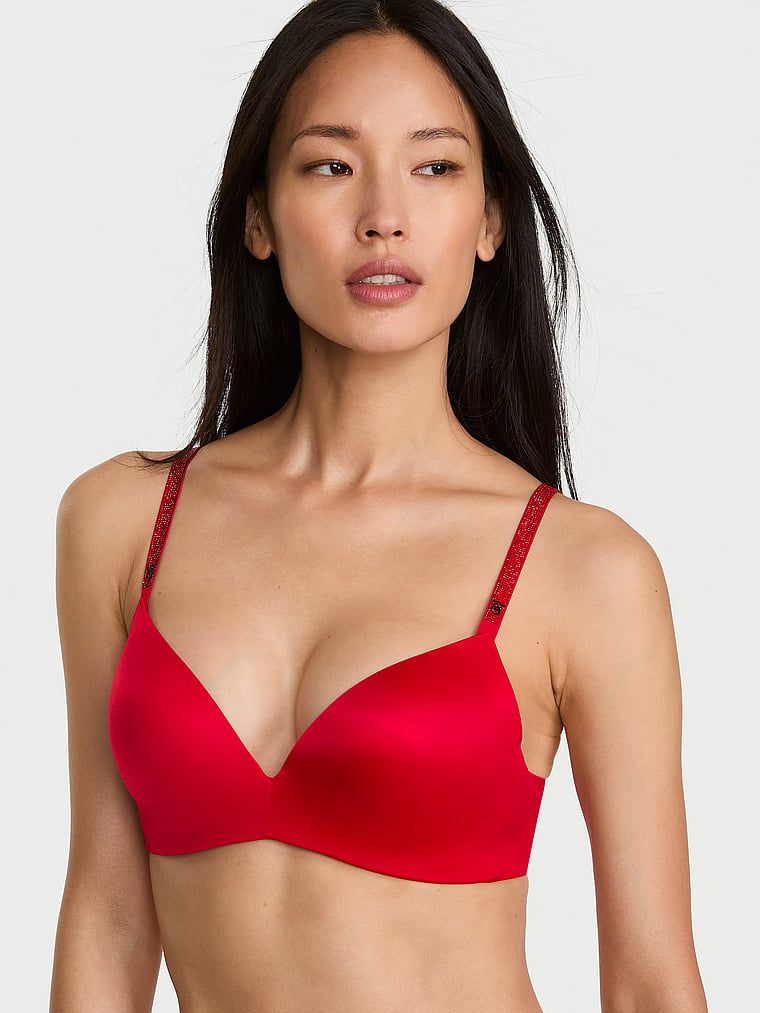 Very Sexy Sutien Push-Up fără sârme cu bretele strălucitoare So Obsessed