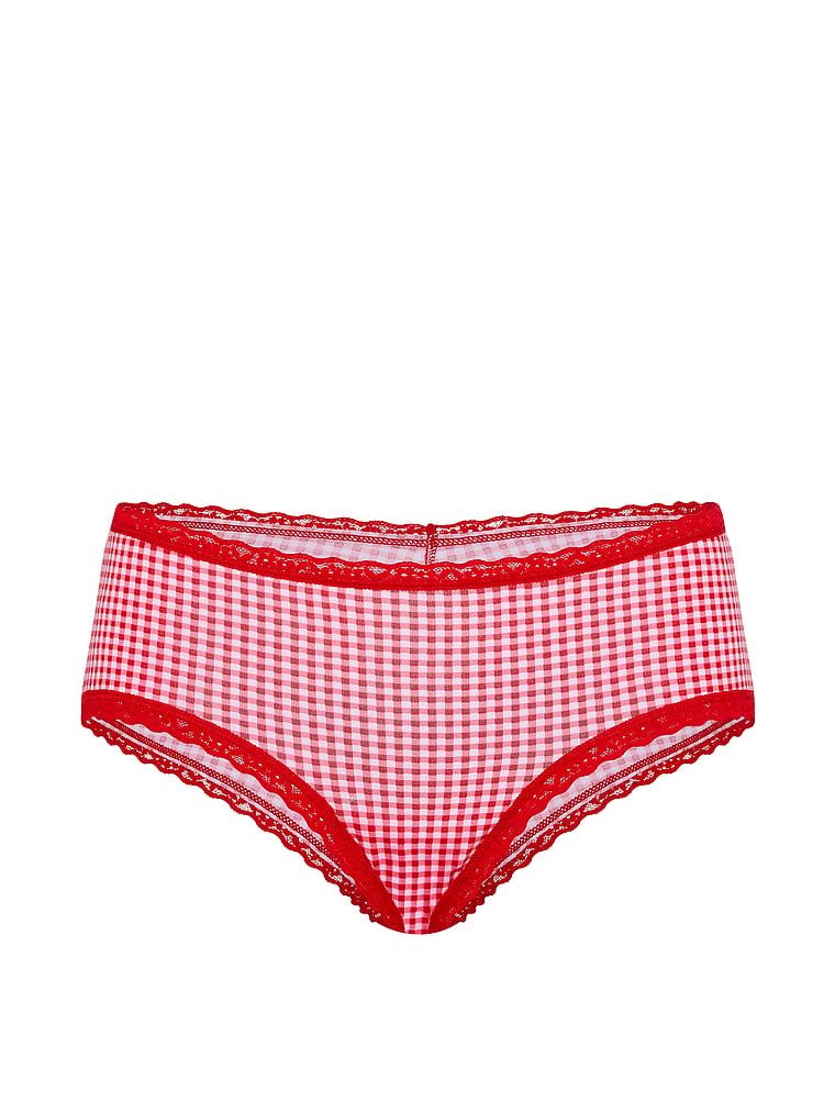 Chiloți de bumbac cu dantelă pe margini, dantelă-talie obraznică. Produsul este modelat și provine din colecția Lace Trim.