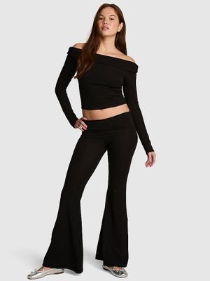 Colanți super evazați cu talie pliabilă All-Day Cotton