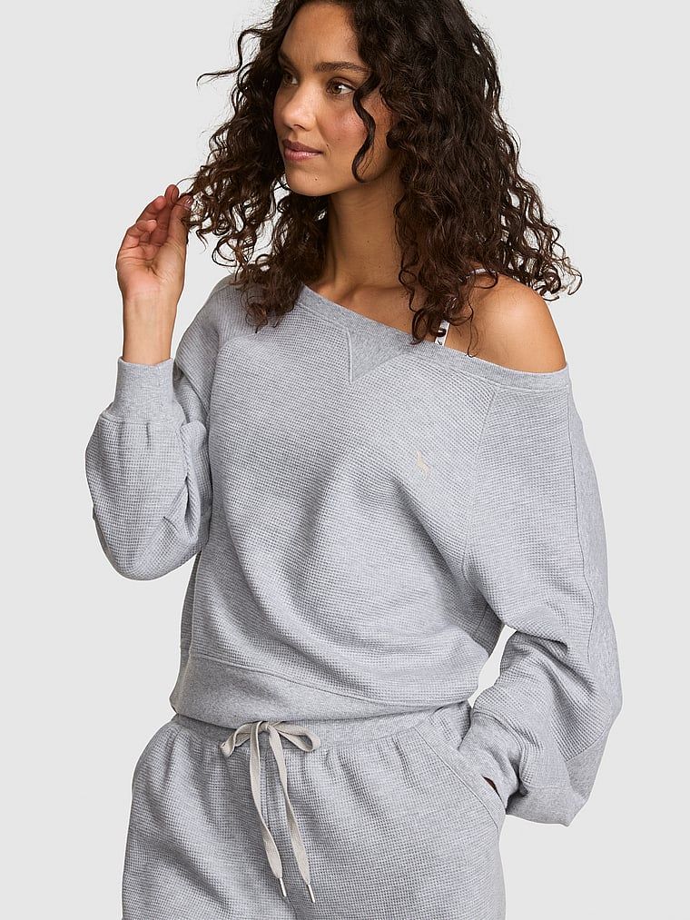 PINK Bluză Wondersoft din tricot Wave cu umerii goi