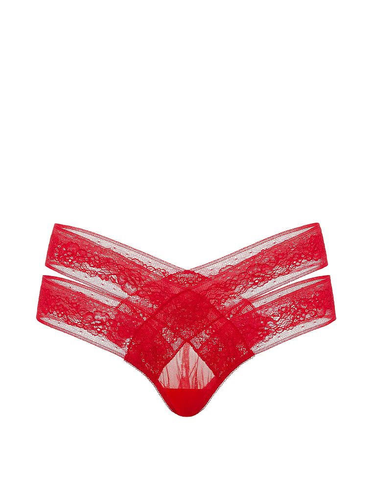 Chiloți decupați cu dantelă Cheeky cu bretele decupate. Produsul este roșu și provine din colecția Very Sexy.