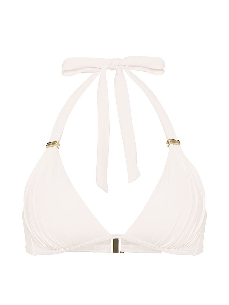 Bluza esențială Harlow push-up de bikini. Produsul este de culoare albă și provine din colecția Victoria's Secret Swim.