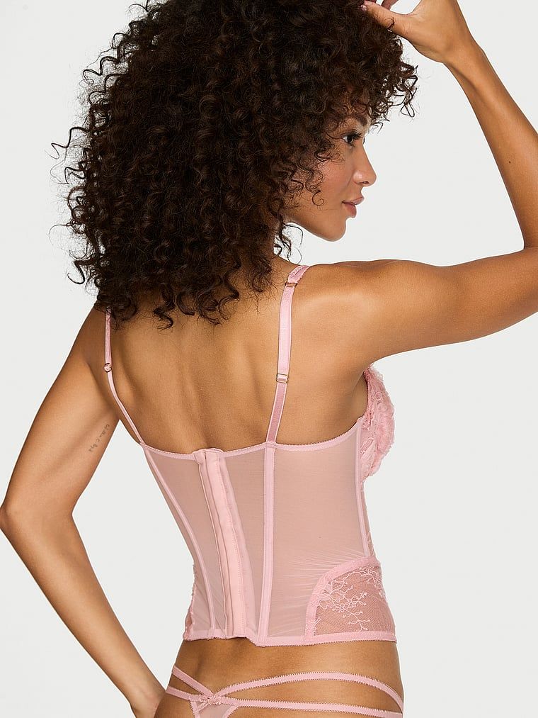 Topul corsetului Wicked Rosette Reverie. Produsul are o culoare cu model și provine din colecția Dream Angels.