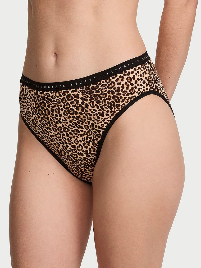 Victoria's Secret Chiloți cu talie înaltă din bumbac extensibil