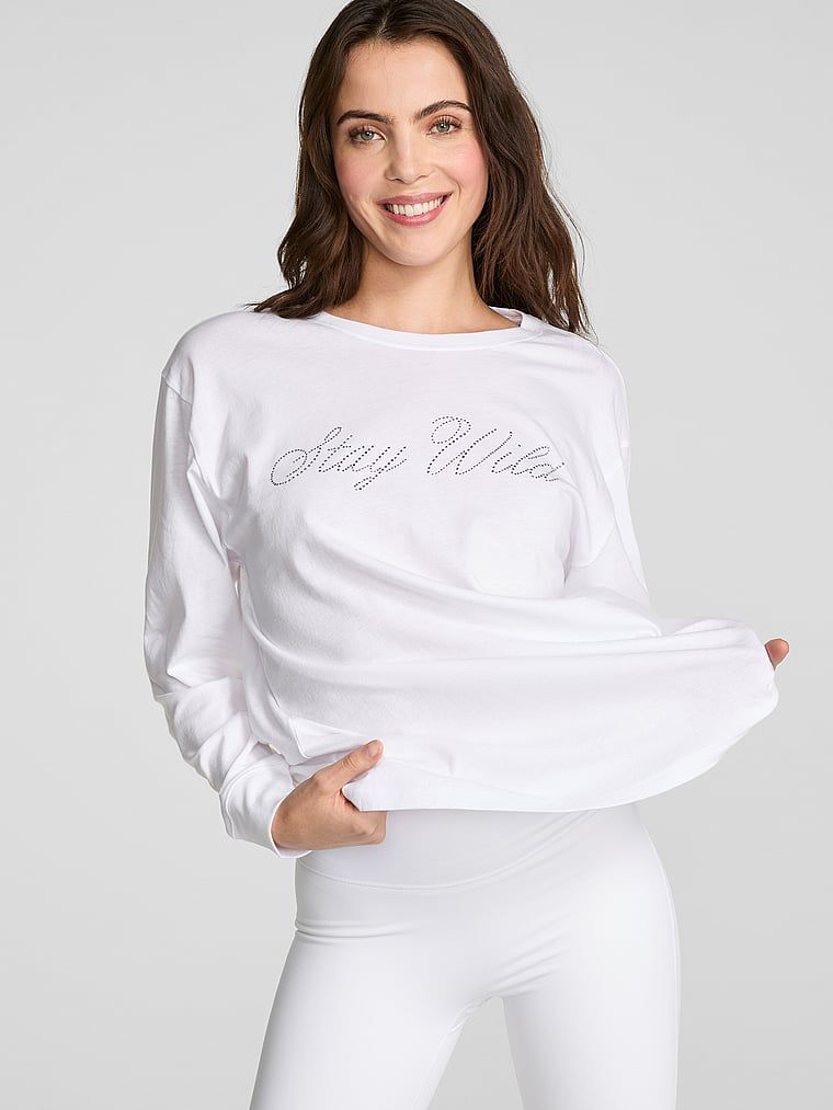 Tricou Campus cu mâneci lungi, din bumbac