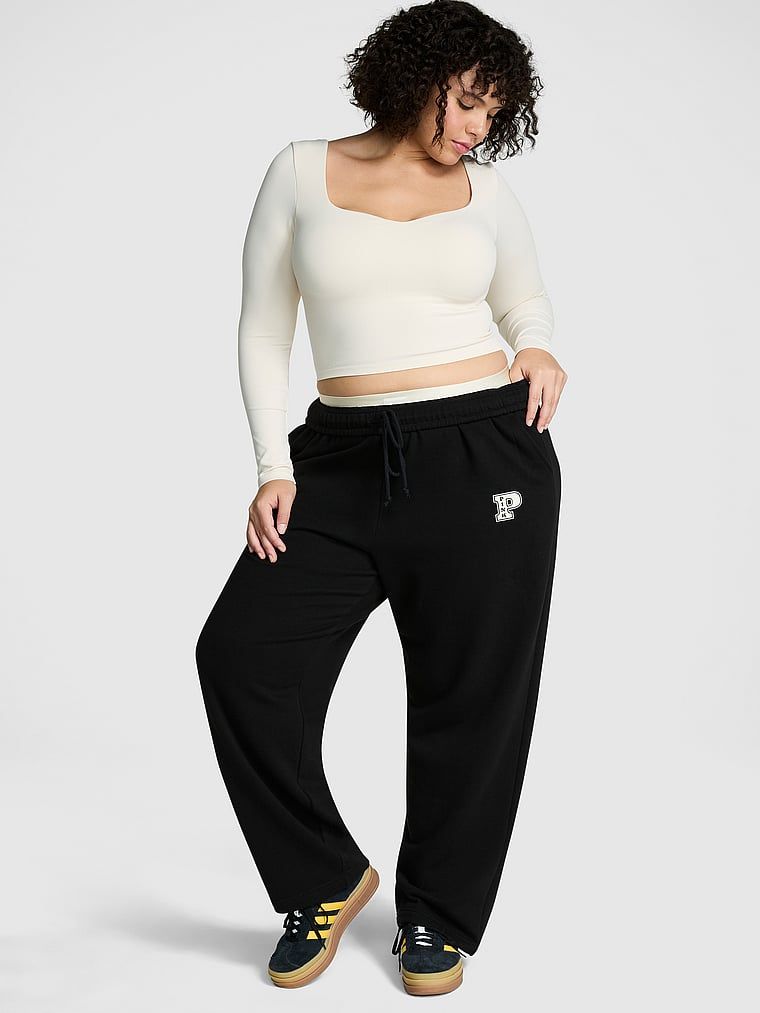 Pantaloni pentru sport drepți din material Ivy Fleece