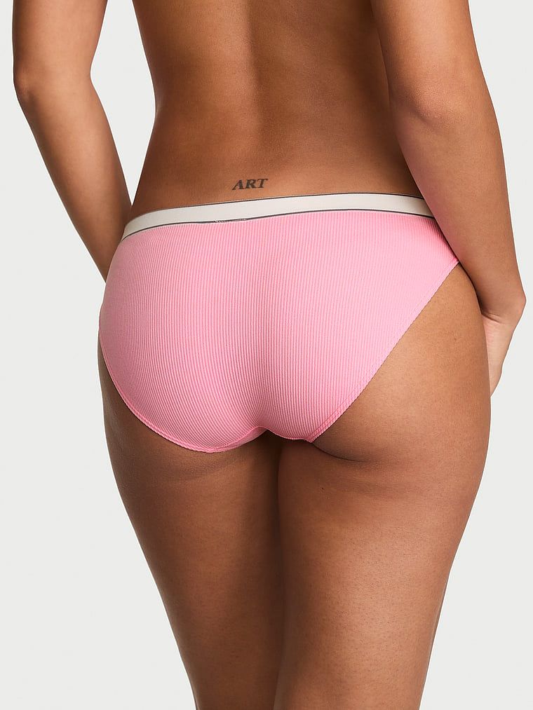 Chiloți cu nervuri și logo-ul Seamless Rib Bikini. Produsul are o culoare cu model și provine din colecția Seamless (Seamless Collection).