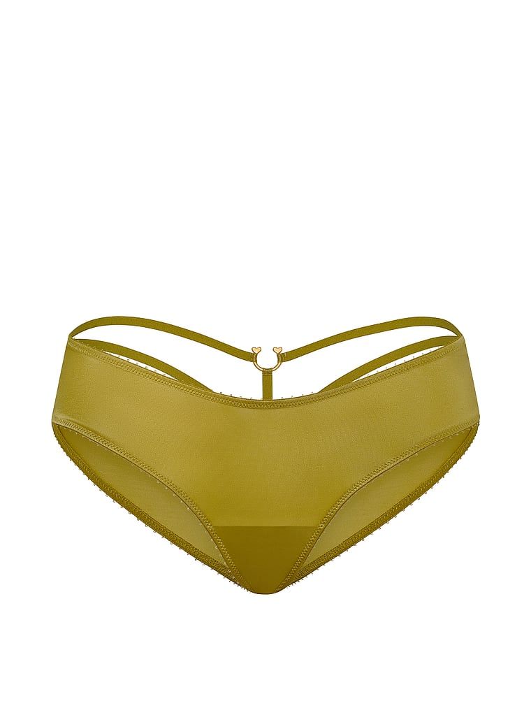 Chiloți cu centură pe spatele Ring Hardware Cheeky. Produsul este de culoare verde și provine din colecția Very Sexy.