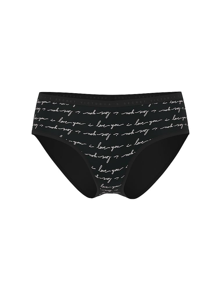 Chiloți din bumbac cu hiphugger. Produsul este modelat și provine din colecția Victoria's Secret.
