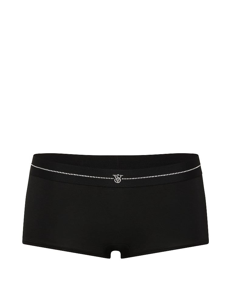 Chiloți din bumbac pantaloni scurți Shine Logo. Produsul este negru și provine din colecția Cotton.