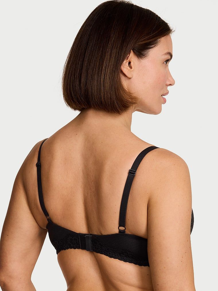 Sutien de bumbac push-up Perfect Shape Shadow Stripe. Produsul este negru și provine din colecția de tricouri.